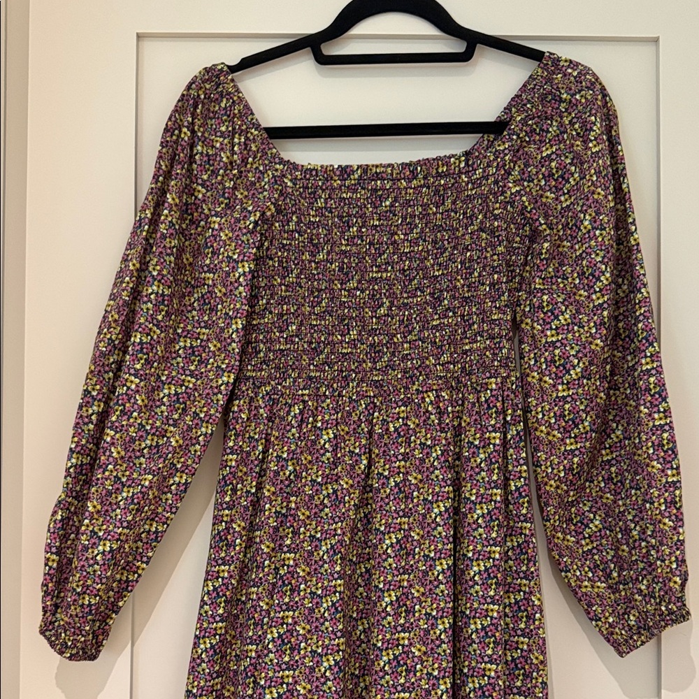 J.Crew Organic Cotton Daydream Midi Dress in Liberty Busy Izzy floral print